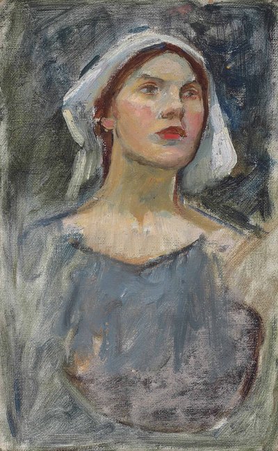 Head Study for The Enchanted Garden by John William Waterhouse